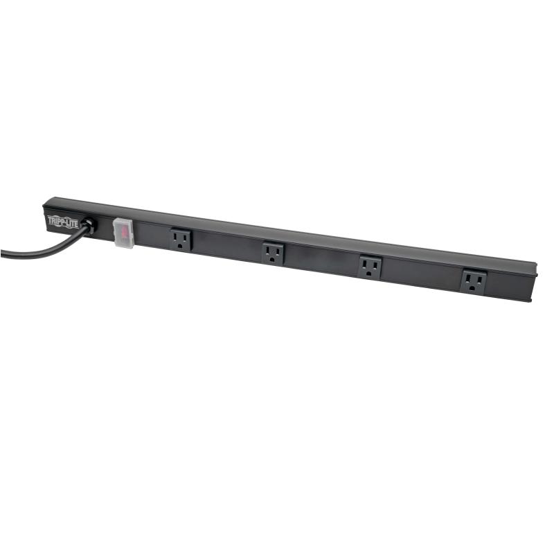 Power Strip Right-Angle 5-15R 4 Outlet 6Ft Cord 5-15P 24In Black