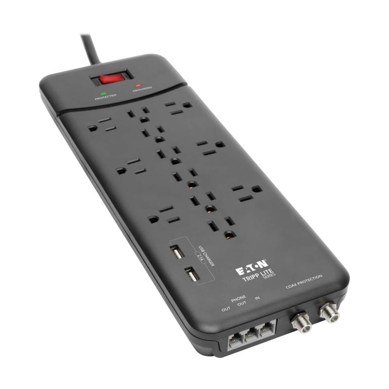 12Out Surge Protector Strip 2 Usb Ports Tel/Modem/Coax 4320 J