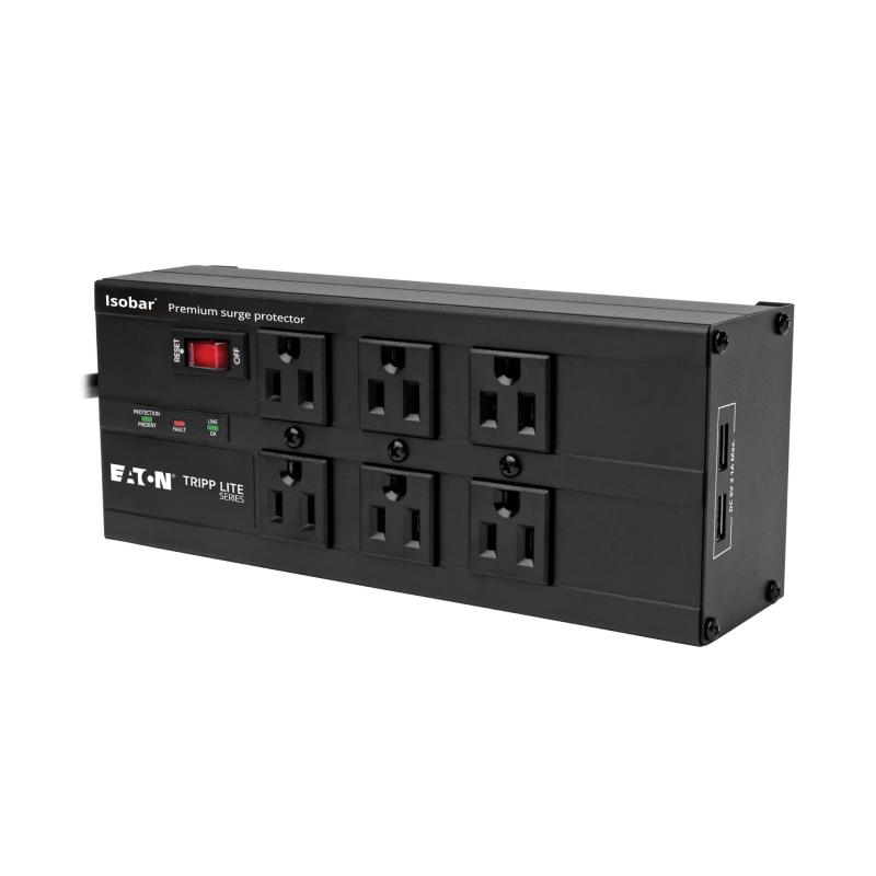 Isobar Surge Protector 6Out 2 Usb Charging Ports 10Ft Cord