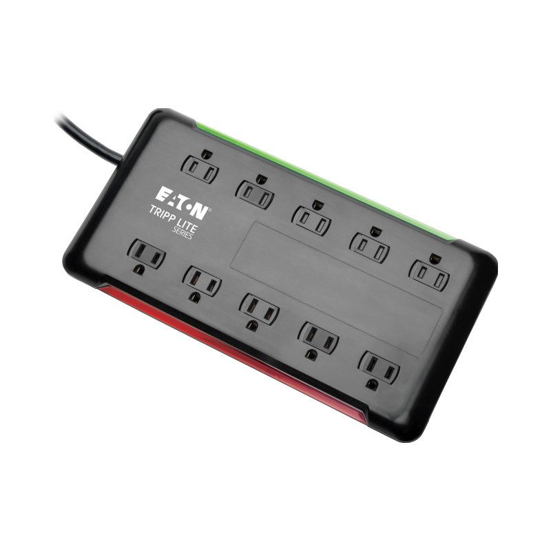 10Out Surge Protector Power Strip 6Ft Cord 2880Joules Black
