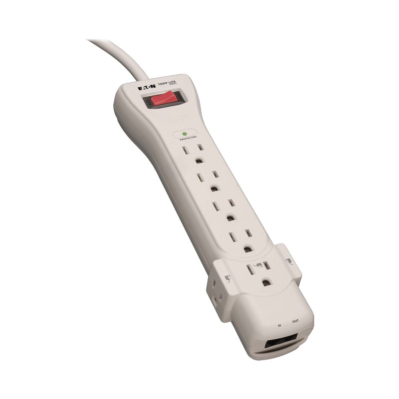 Protect It 7Outlet Block Rj11 6Ft-Cord 808J 20K-Ins Emi/Rfi