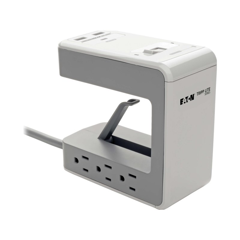 Surge Protector Desk Clamp 6Out 2 Usb-A 1 Usb-C 8Ft Cord