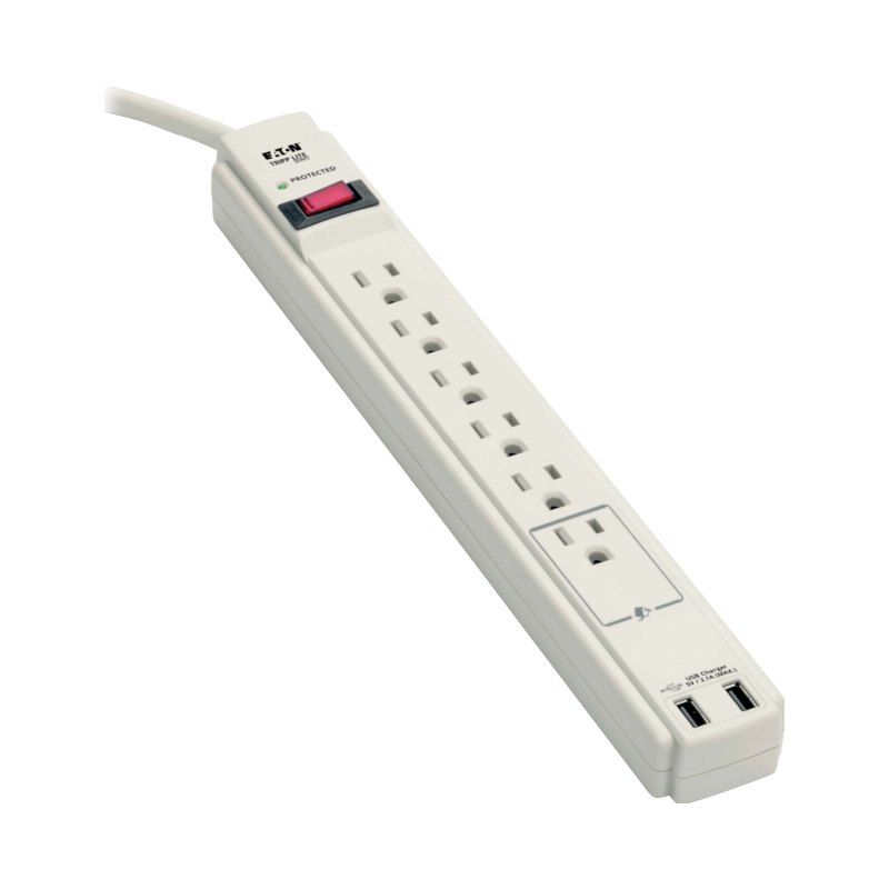 Protect It Surge Protector 6Out Usb 20K 6Ft Cord 990 Joule