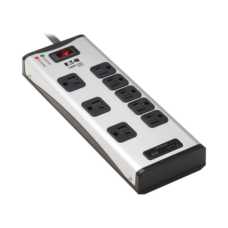 Surge Protector Power Strip 8Out Metal Usb-A Usb-C Charging