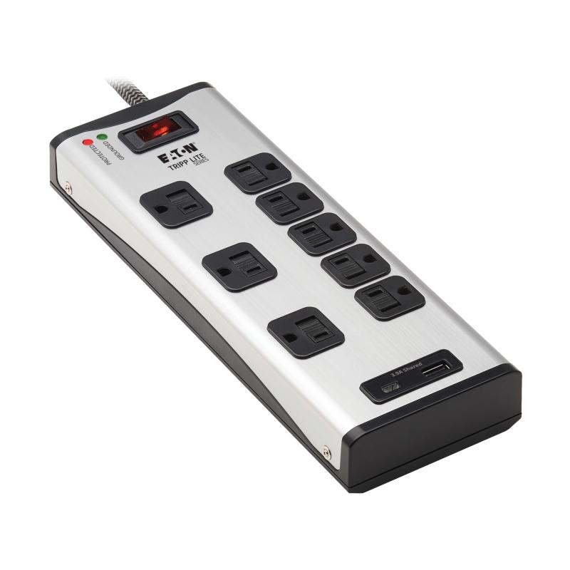 Surge Protector Power Strip 8Out Metal Usb-A Usb-C Charging