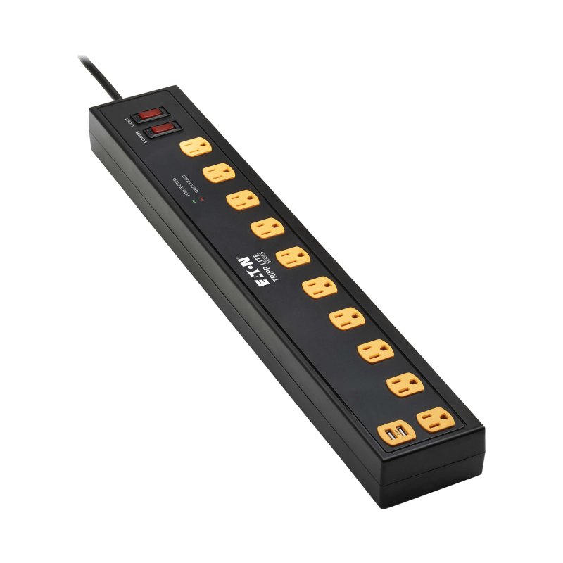 Surge Protector 10-Outlet 2 Usb 6Ft Cord