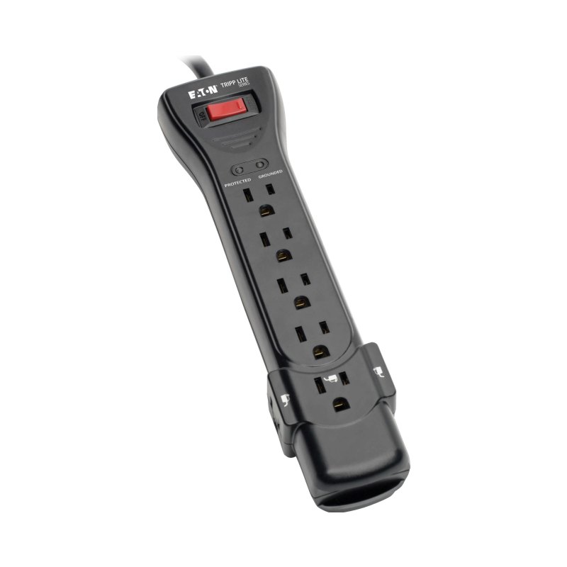 7Out Surge Protector Power Strip 25Ft Cord 2160J Black