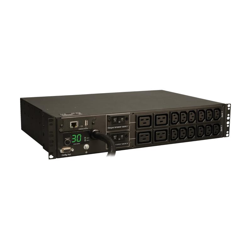 Monitored Pdu 208/240V 1-Phase 30A L6-30P 2U Rm 12Xc13 4Xc19 12Ft