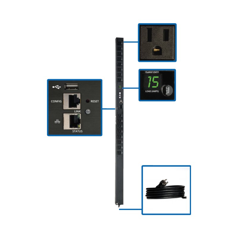 Switched Pdu 120V Single-Phase 15A Nema 5-15P 0U Vrm 16X5-15R