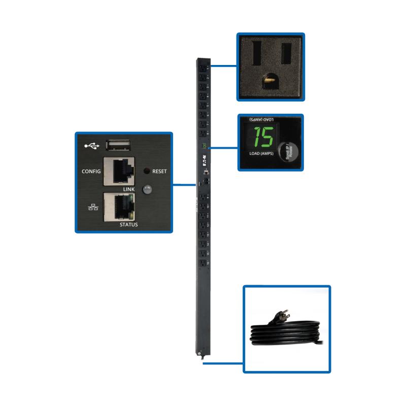 Switched Pdu 120V Single-Phase 15A Nema 5-15P 0U Vrm 16X5-15R