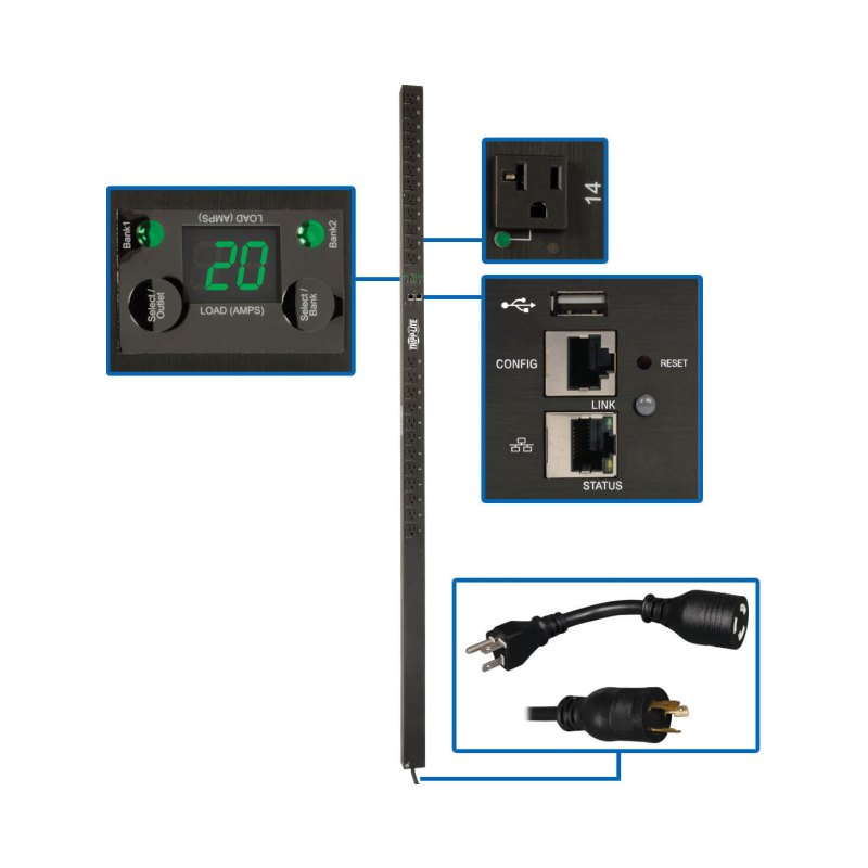 Pdu Switched 120V 20A 0Urm 24 5-15/20R L5-20P Lx Interface Taa