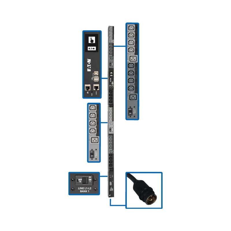 Pdu 3Phase Switched 10Kw 200/208/240V 24 C13 6 C19 L21-30P