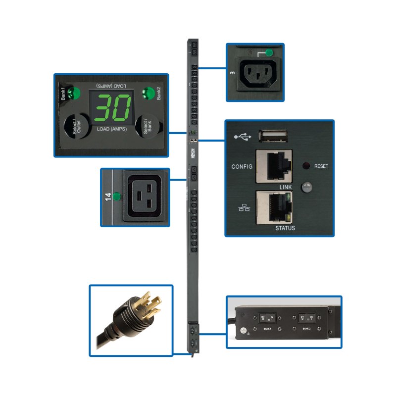 Monitored Pdu 208/240V L6-30P 0Urm 24Out