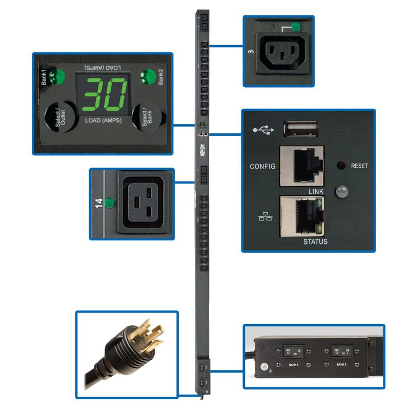 Monitored Pdu 208/240V L6-30P 0Urm 24Out