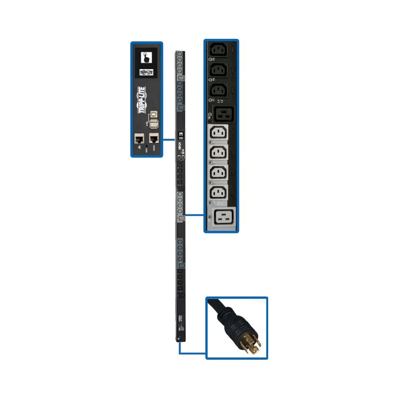 Switched Pdu 208/240V 3Phase 20A Nema L21-20P 0U Vertical Taa