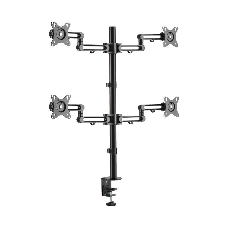Quad-Monitor Flex-Arm Clamp For 13-27In