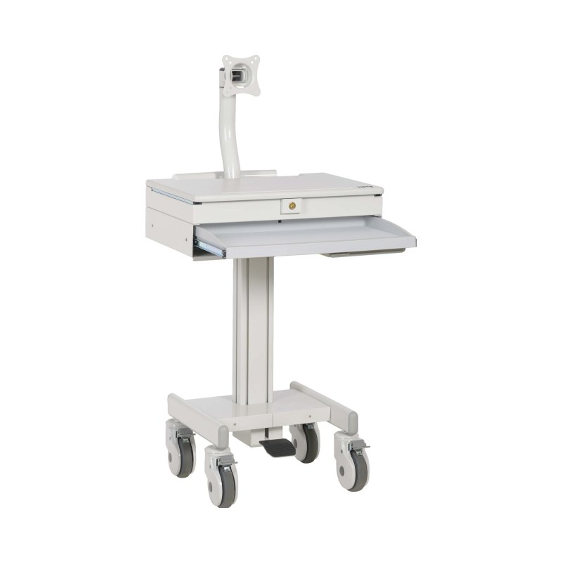 Mobile Cart With Monitor Arm Casters Taa