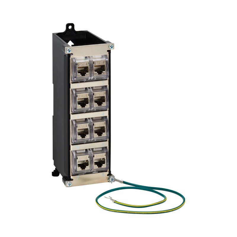 Tripp Lite Series 8-Port Metal Shielded Din-Rail Mount Preloaded