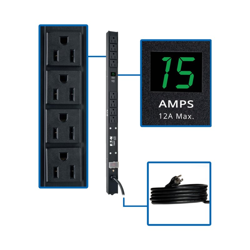 Metered Pdu 120V 15A 0Urm 5-15R 8Outlet 5-15P 24 Height