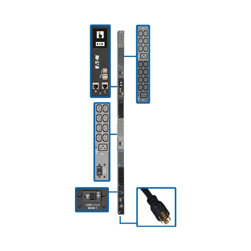 Pdu 3Phase Monitored 10Kw 200/208/240V 42 C13 6 C19 L21-30P