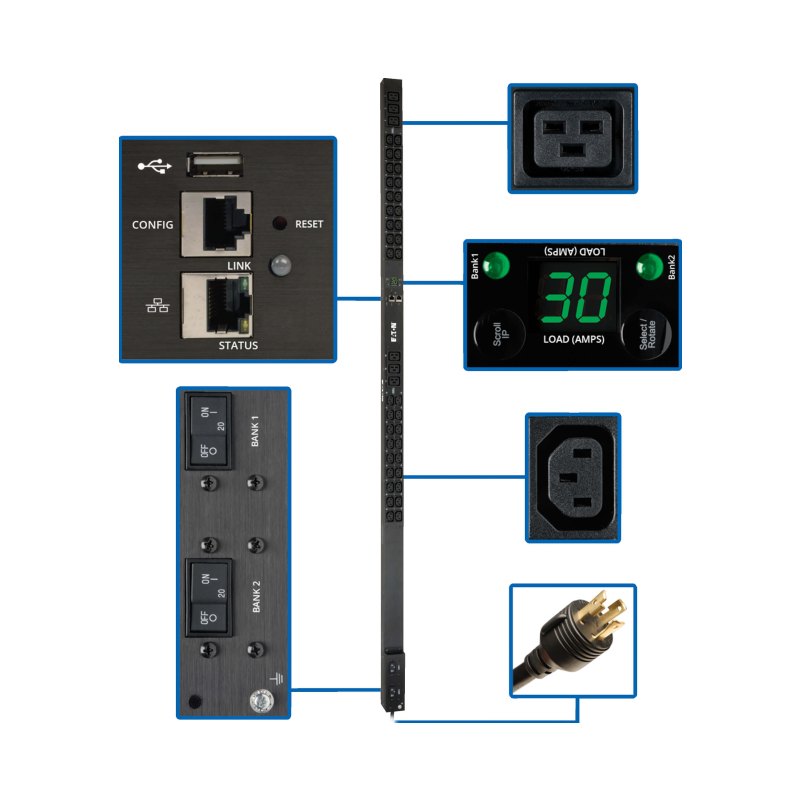 Pdu Monitored 208/240V 30A 0U 36 C13 6 C19 L6-30P Lx Interface