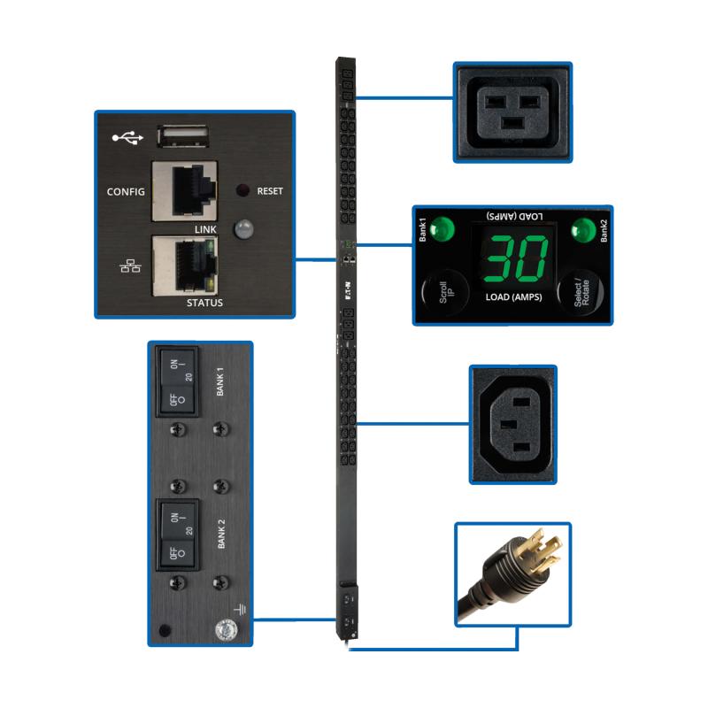 Pdu Monitored 208/240V 30A 0U 36 C13 6 C19 L6-30P Lx Interface