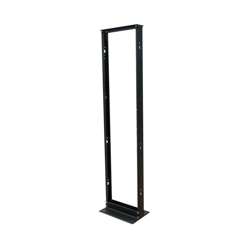 45U 2 Post Rack-Black Aluminum W/ Threaded  Numbered Mnting Holes