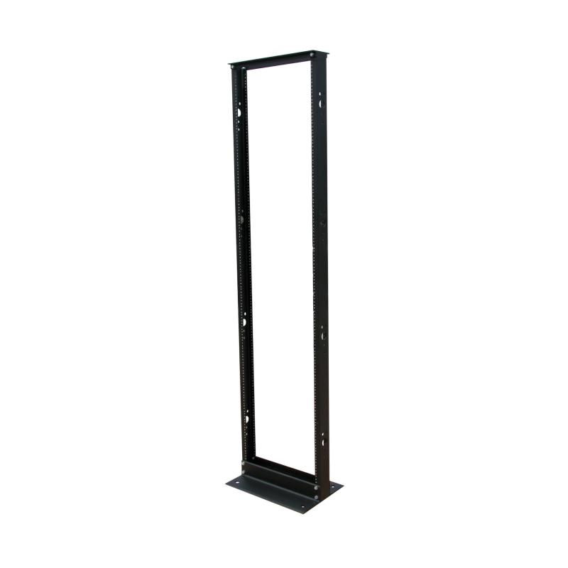 45U 2 Post Rack-Black Aluminum W/ Threaded Numbered Mnting Holes