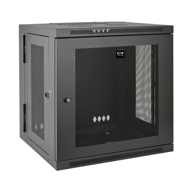 12U Wall Mount Rack Enclosure Cabinet Swinging Hinged Door Deep