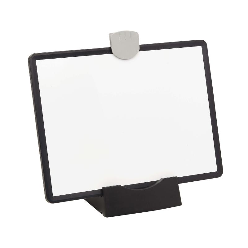 Magnetic Dry-Erase Whiteboard With Stand 3 Markers Black Frame
