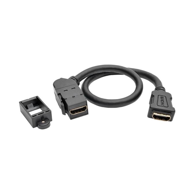 1Ft Hdmi Coupler Keystone Panel Mount Aio Angled F/F Black
