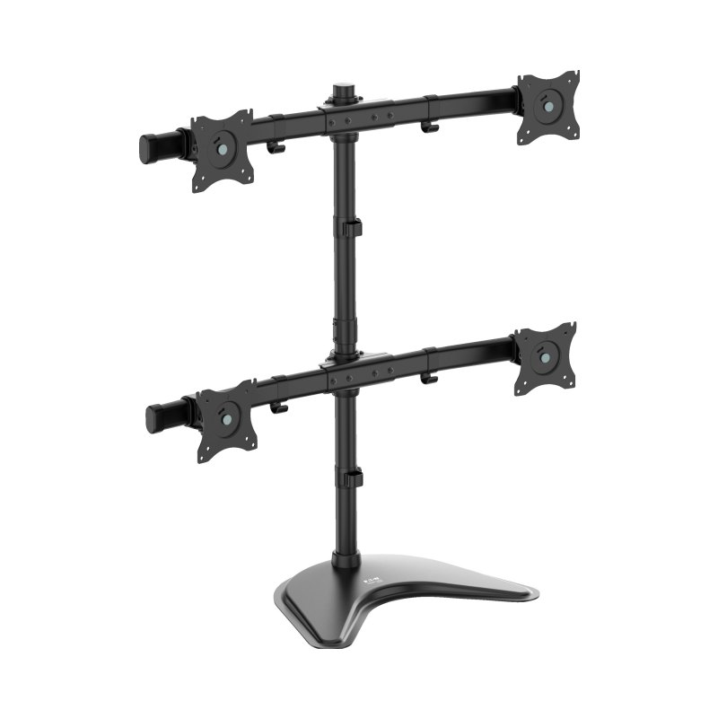Tv Desk Mnt Mntr Stand Quad-Disp Swivel Tilt F/13-27In