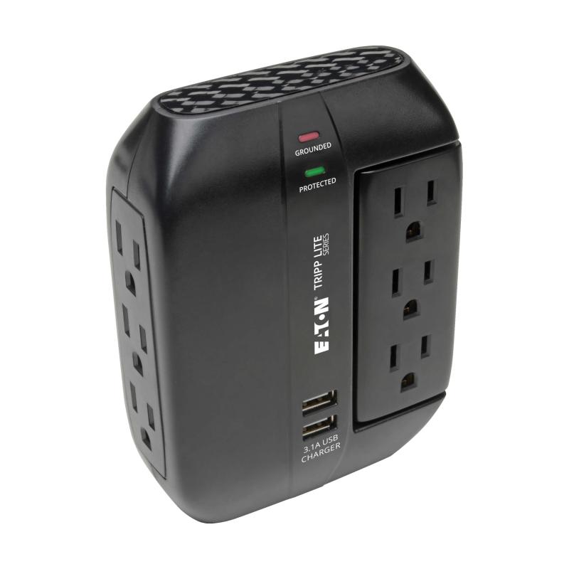 6 Outlet Direct-Plug In Surge Rotatable Outlets 1080 Joules Usb
