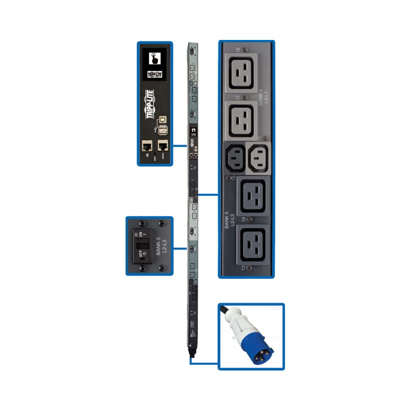 Pdu 3-Phase Monitored 12 C19 6 C13 0U
