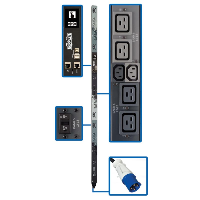 Pdu 3-Phase Monitored 12 C19 6 C13 0U