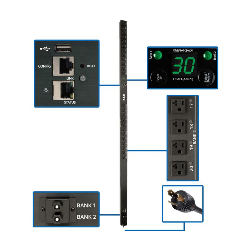 2.9Kw Switched Pdu 120V Single Phase L5-30P 0U Taa 24X5-15/20R
