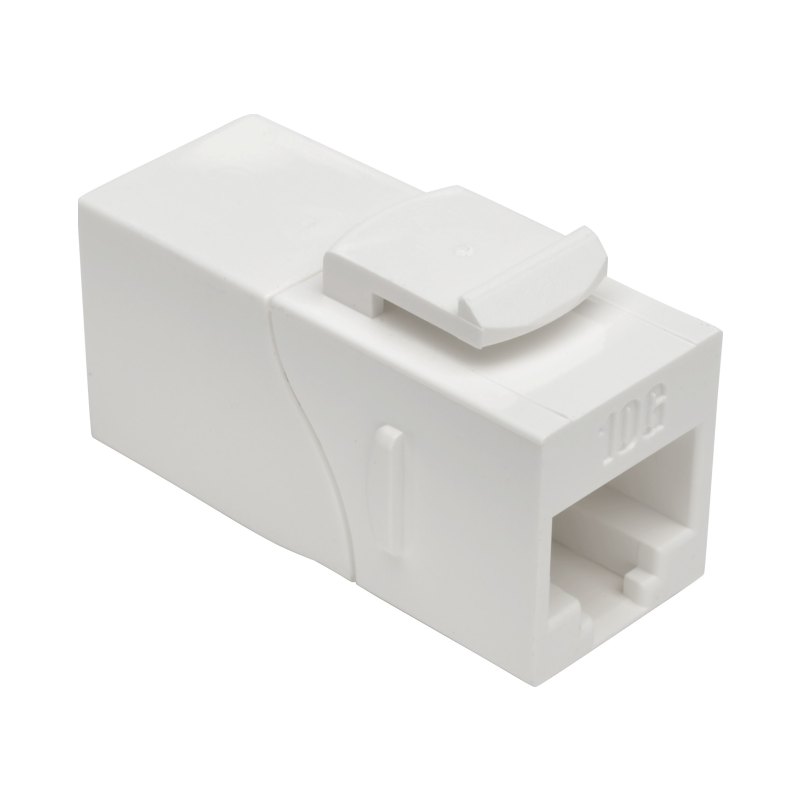 Wht Cat6A Utp 90D Snap-In Cplr