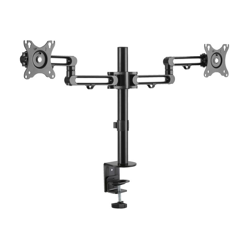 Dual-Monitor Flex-Arm Clamp For 13-27In