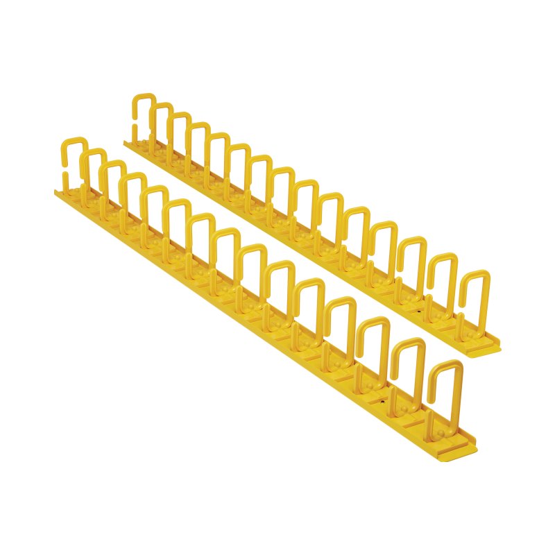 6Ft Rack Vertical Cable Manager Flexible Rings Yellow