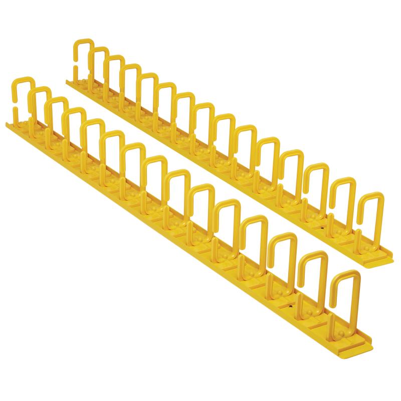6Ft Rack Vertical Cable Manager Flexible Rings Yellow