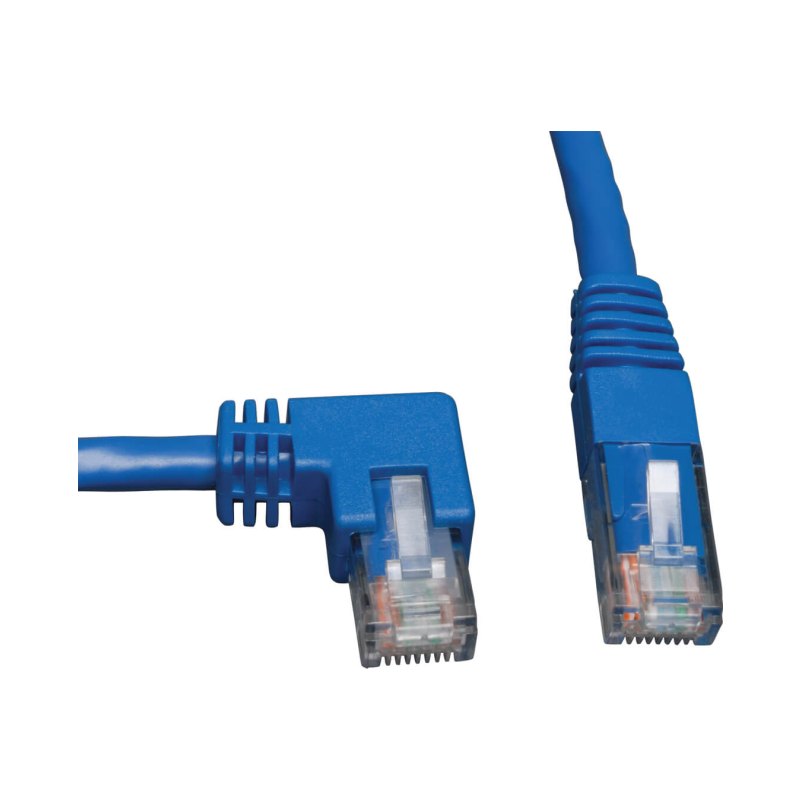 3Ft Cat6 Blue M/M Molded Left Angled Utp Patch Cable