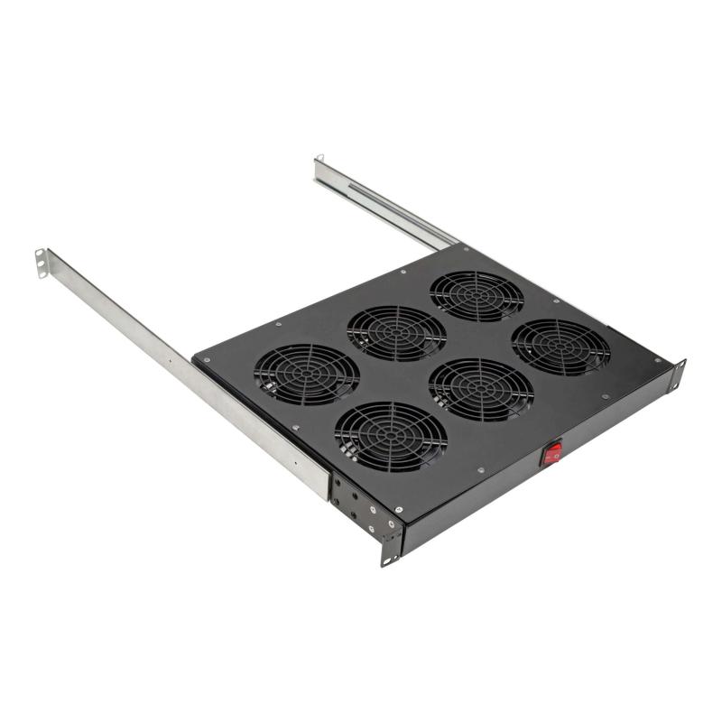 Bac à ventilateurs pour baies 19 po 1U 6 ventilateurs haute performance 120 V 576 pi3/min C14
