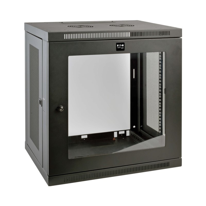 12U Wall Mount Rack Enclosure Svr Cabinet W/ Glass Front Door