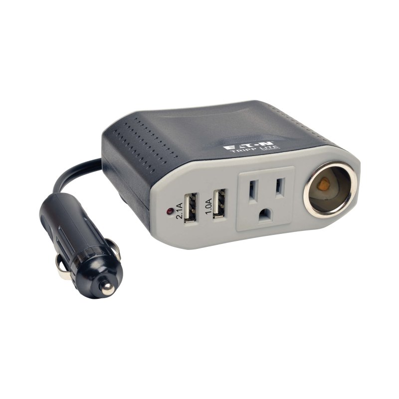Compact Car Inverter 100W 12V Cla 120V 2Pt Usb Charging 1Outlet
