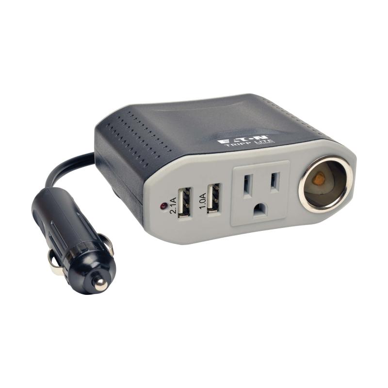 Compact Car Inverter 100W 12V Cla 120V 2Pt Usb Charging 1Outlet