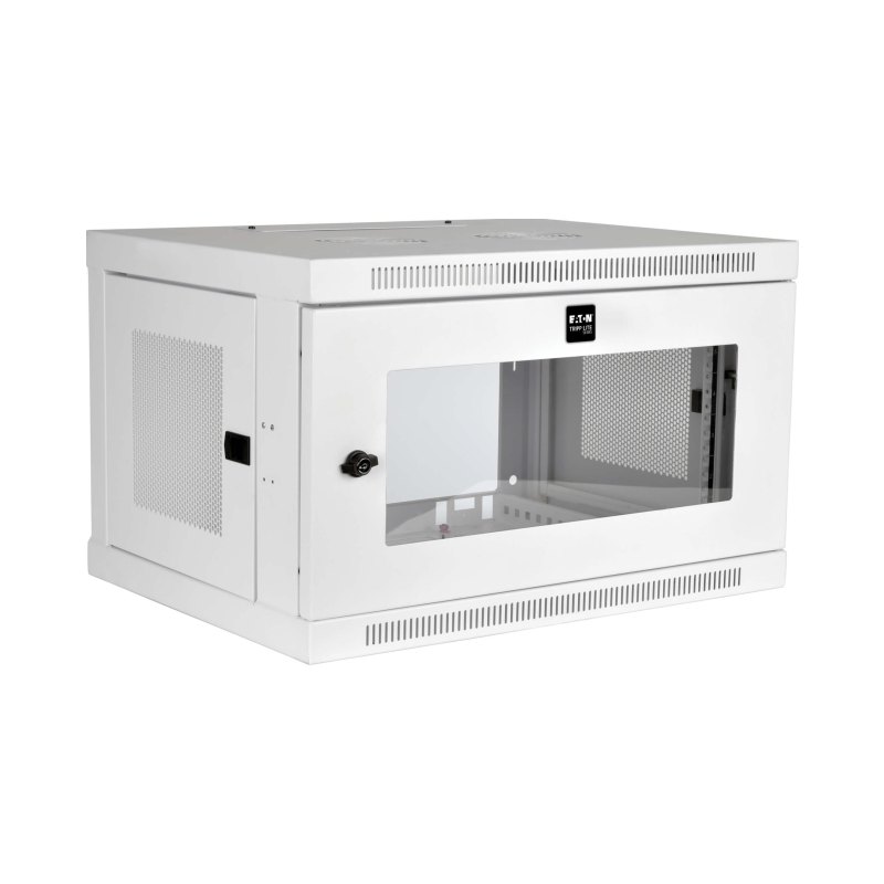6U Wall Mount Rack Encl Cabinet White W/ Acrylics Glass Door