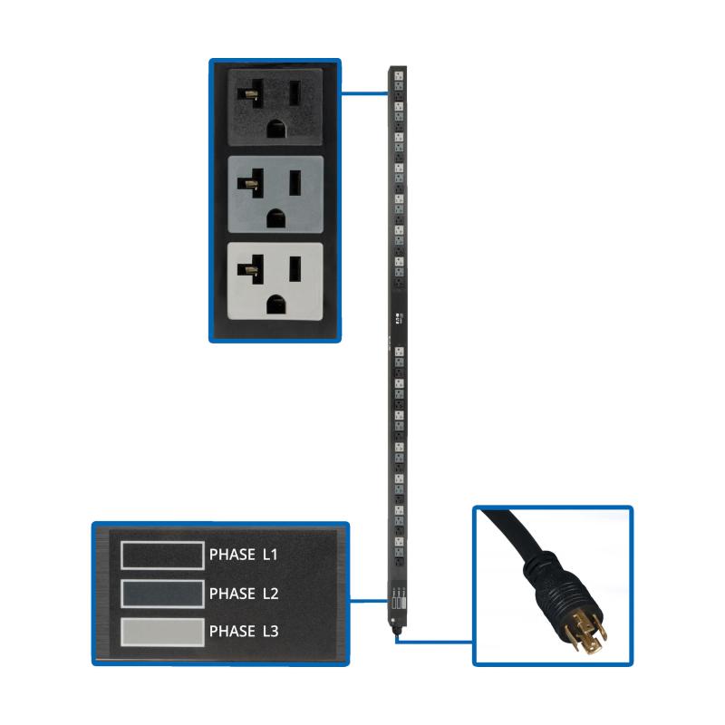 Pdu 3Phase 120V 0Urm 5.7Kw 42 5-15/20R 208V L21-20P 70Po