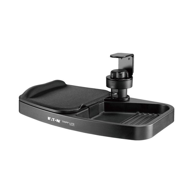 Under-Desk Clamp Storage Tray W/ Built-In Mouse Pad  Wrist Rest