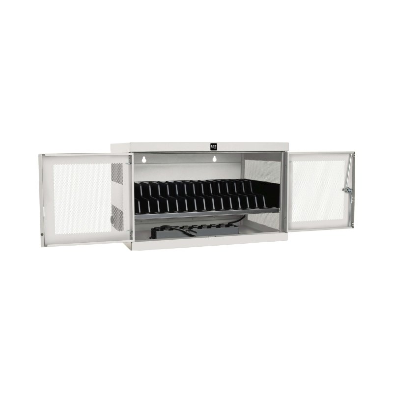 16Port Ac Charging Cart Stg Station Chrmbk Laptop White
