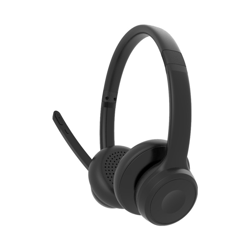 Wireless Office Headset Dual Speaker Noise Cancel Bluetooth